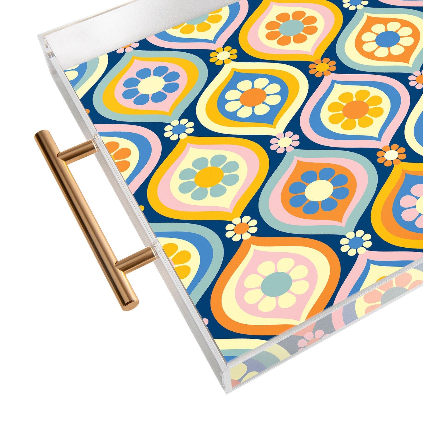 Jenean Morrison Ogee Floral Acrylic Tray