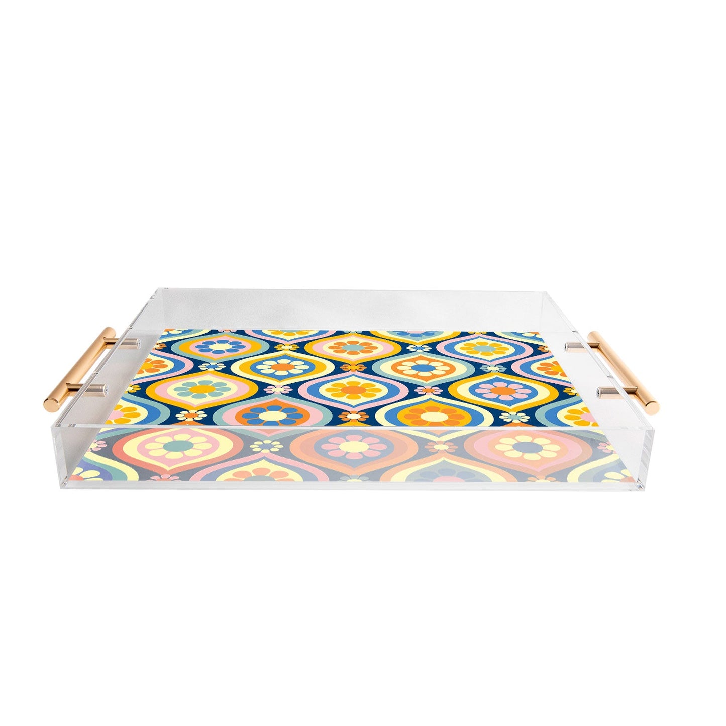 Jenean Morrison Ogee Floral Acrylic Tray