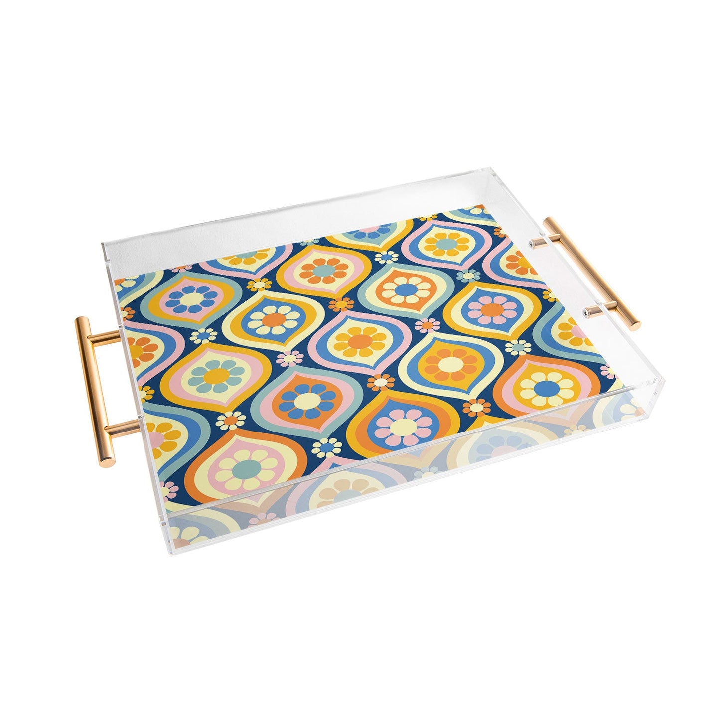 Jenean Morrison Ogee Floral Acrylic Tray