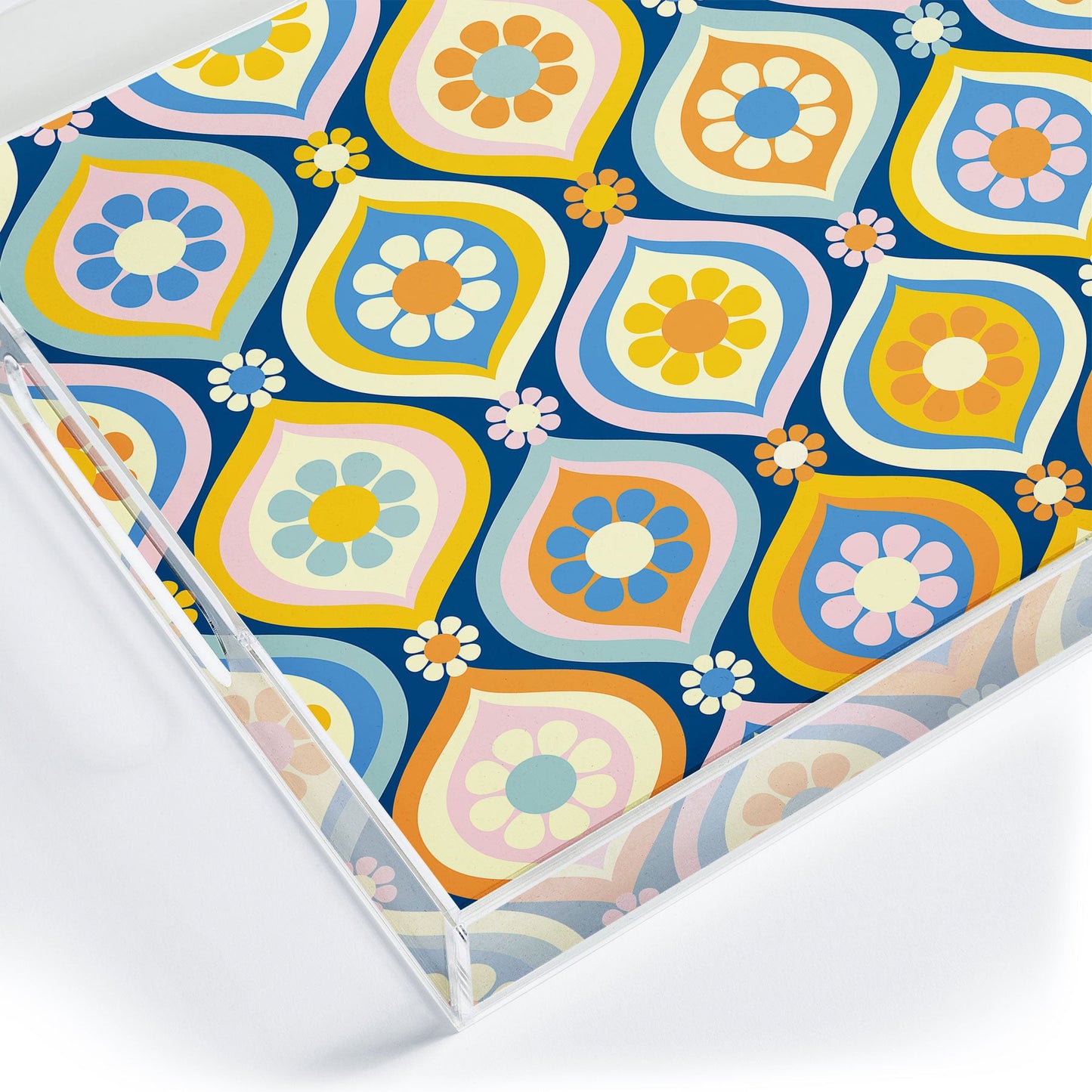 Jenean Morrison Ogee Floral Acrylic Tray