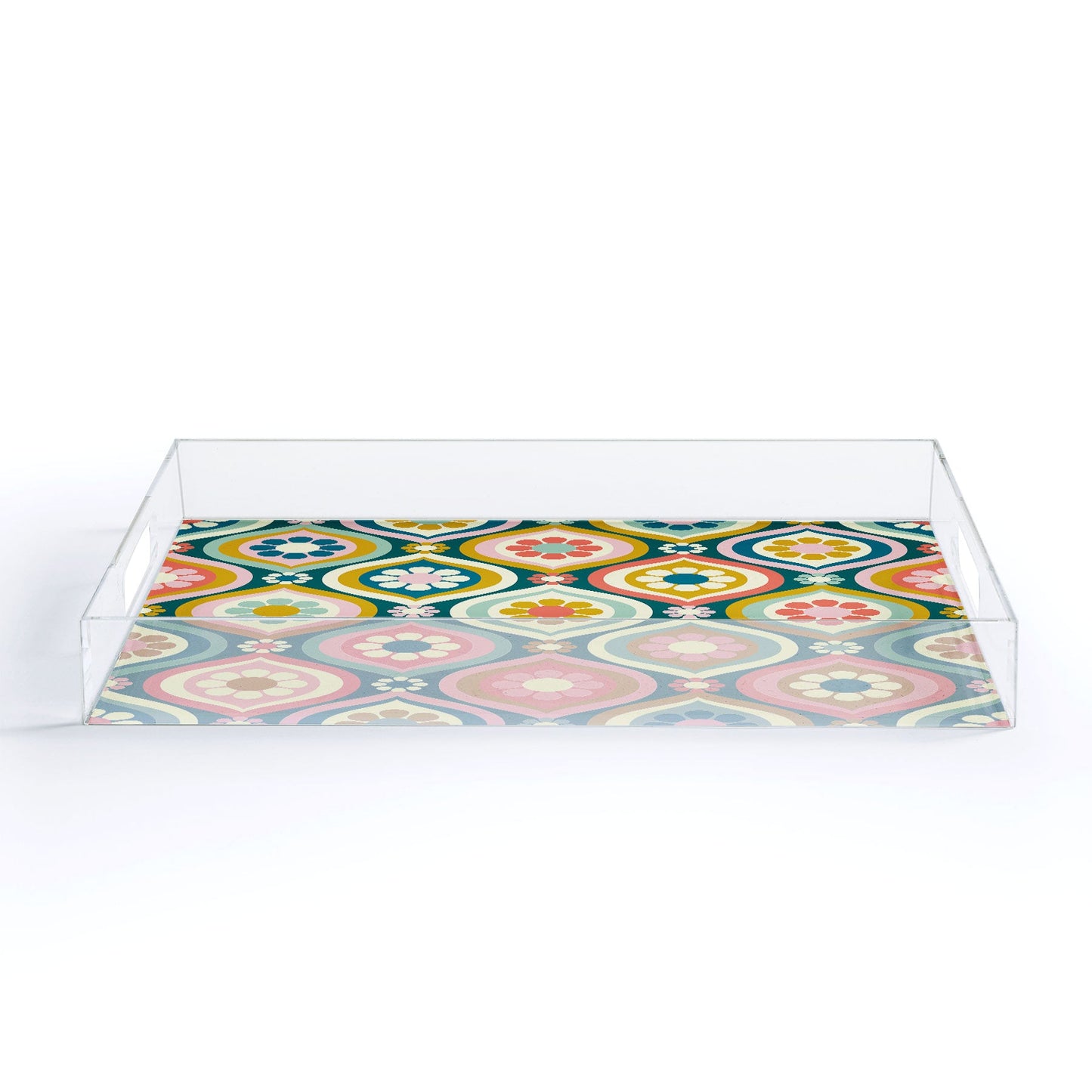 Jenean Morrison Ogee Floral Multicolor Acrylic Tray
