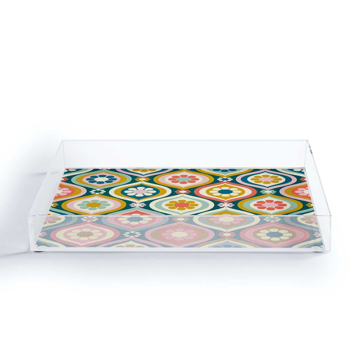 Jenean Morrison Ogee Floral Multicolor Acrylic Tray