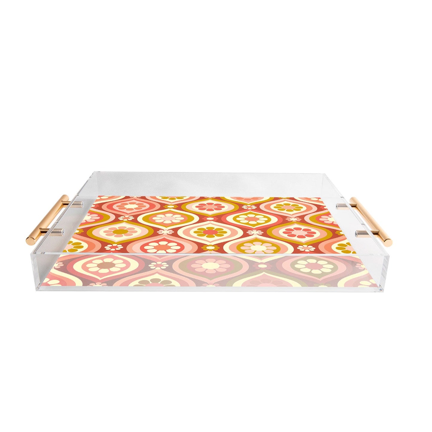 Jenean Morrison Ogee Floral Pink Acrylic Tray
