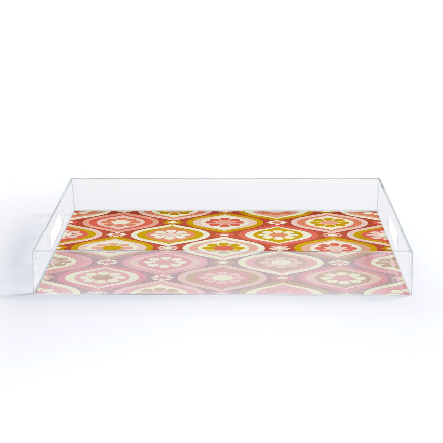 Jenean Morrison Ogee Floral Pink Acrylic Tray
