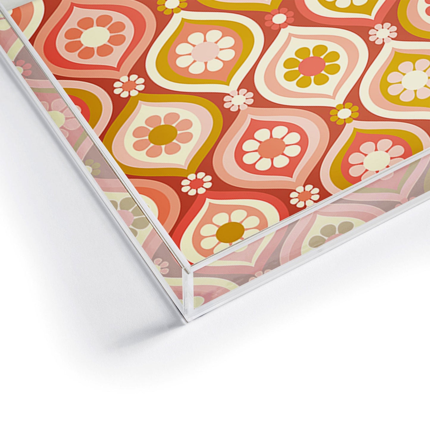 Jenean Morrison Ogee Floral Pink Acrylic Tray