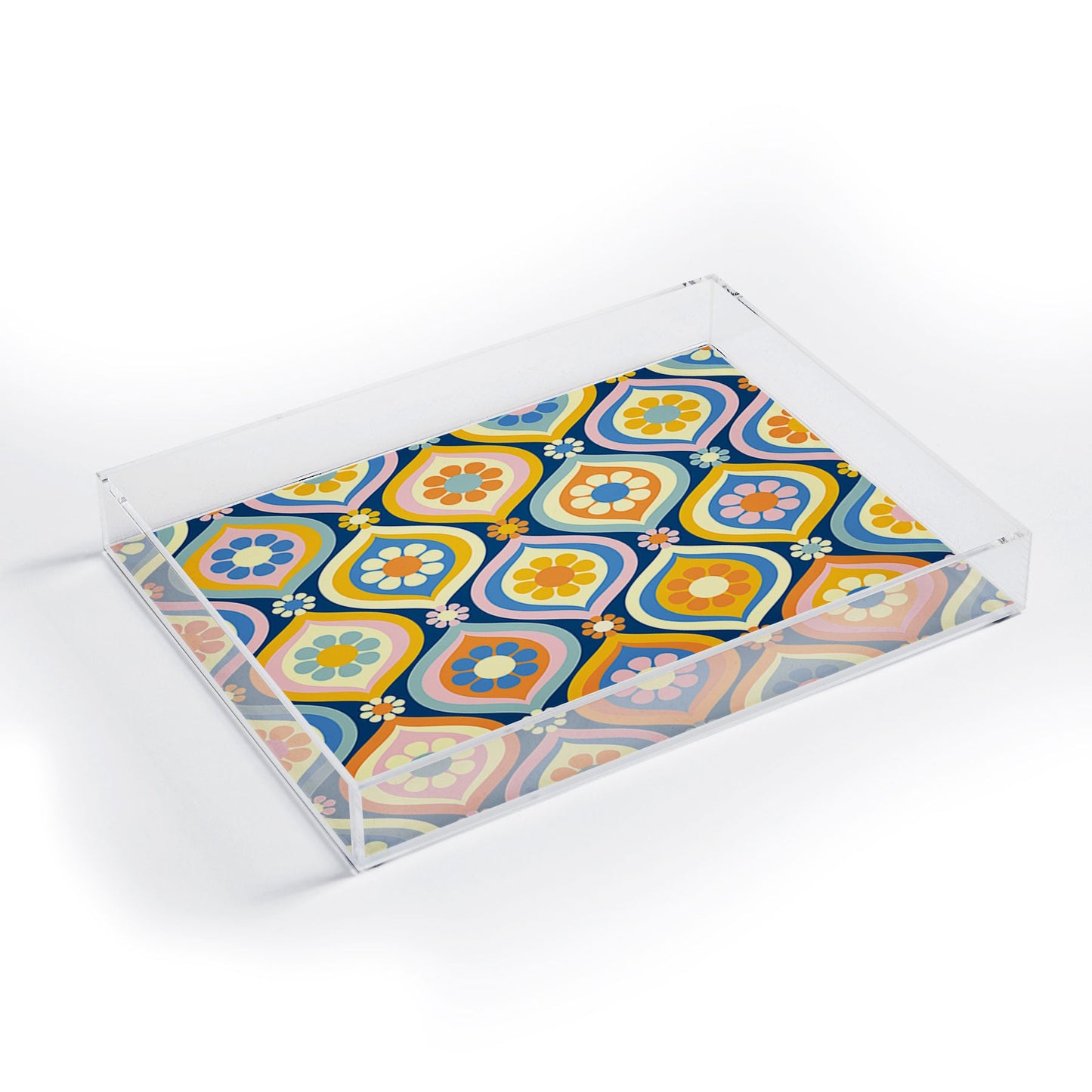 Jenean Morrison Ogee Floral Acrylic Tray