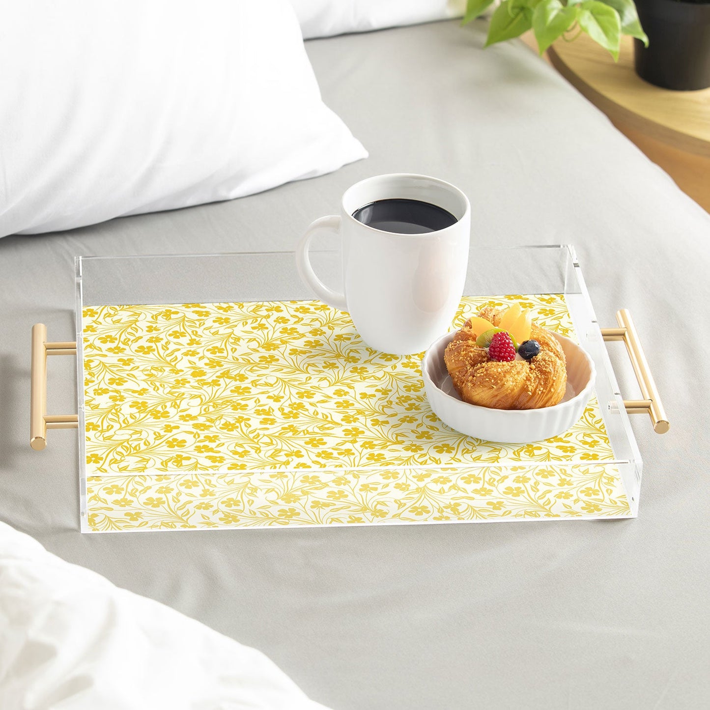 Jenean Morrison Pale Flower Yellow Acrylic Tray
