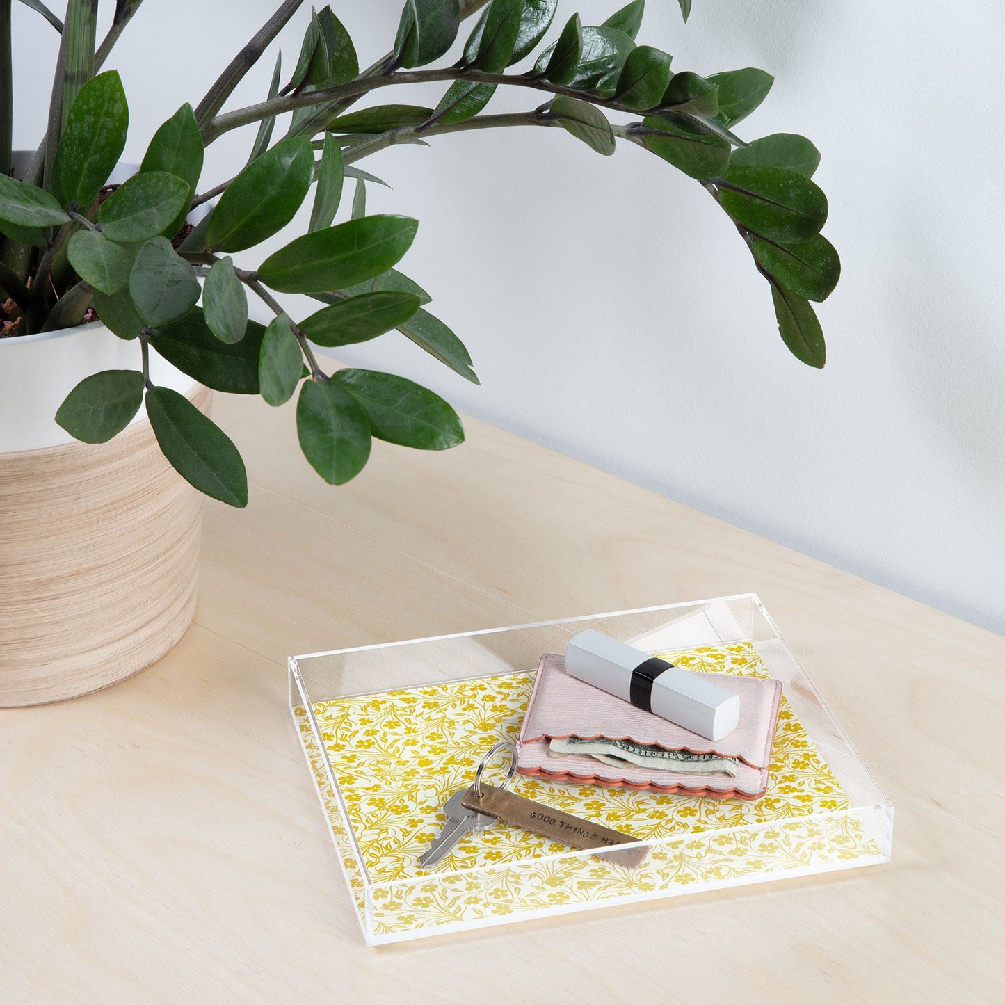 Jenean Morrison Pale Flower Yellow Acrylic Tray