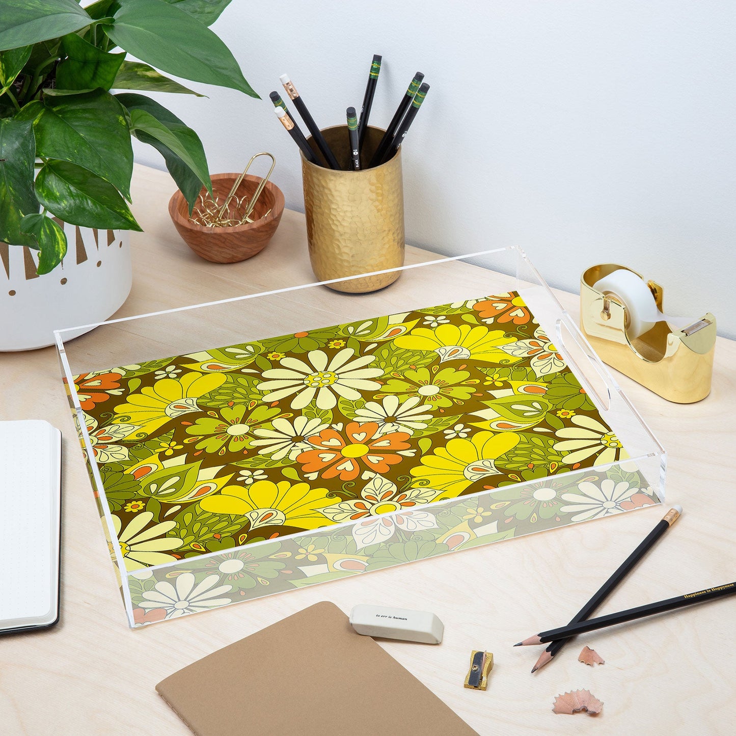 Jenean Morrison Park Walk Yellow Acrylic Tray