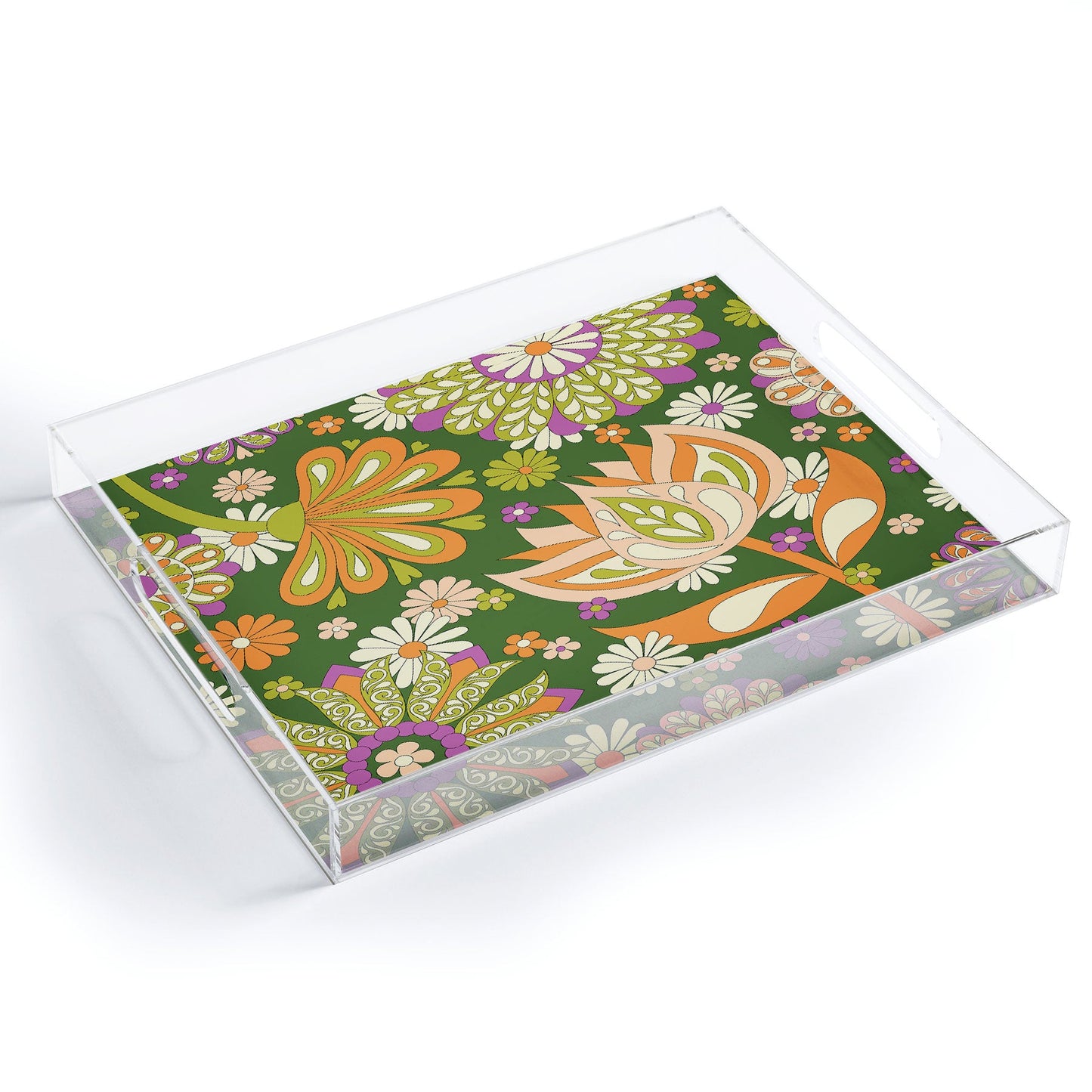 Jenean Morrison Perennial Garden Green Acrylic Tray