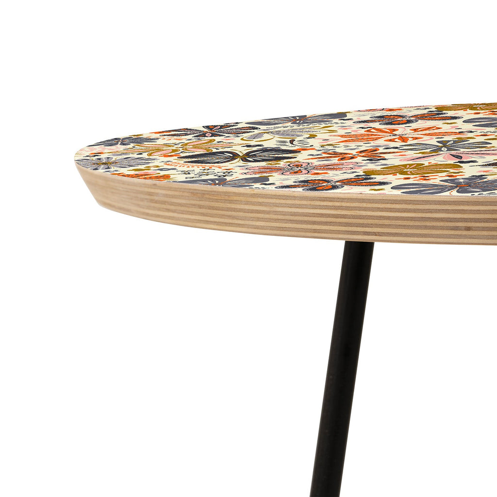 Jenean Morrison Petal Pop in Blue Round Side Table