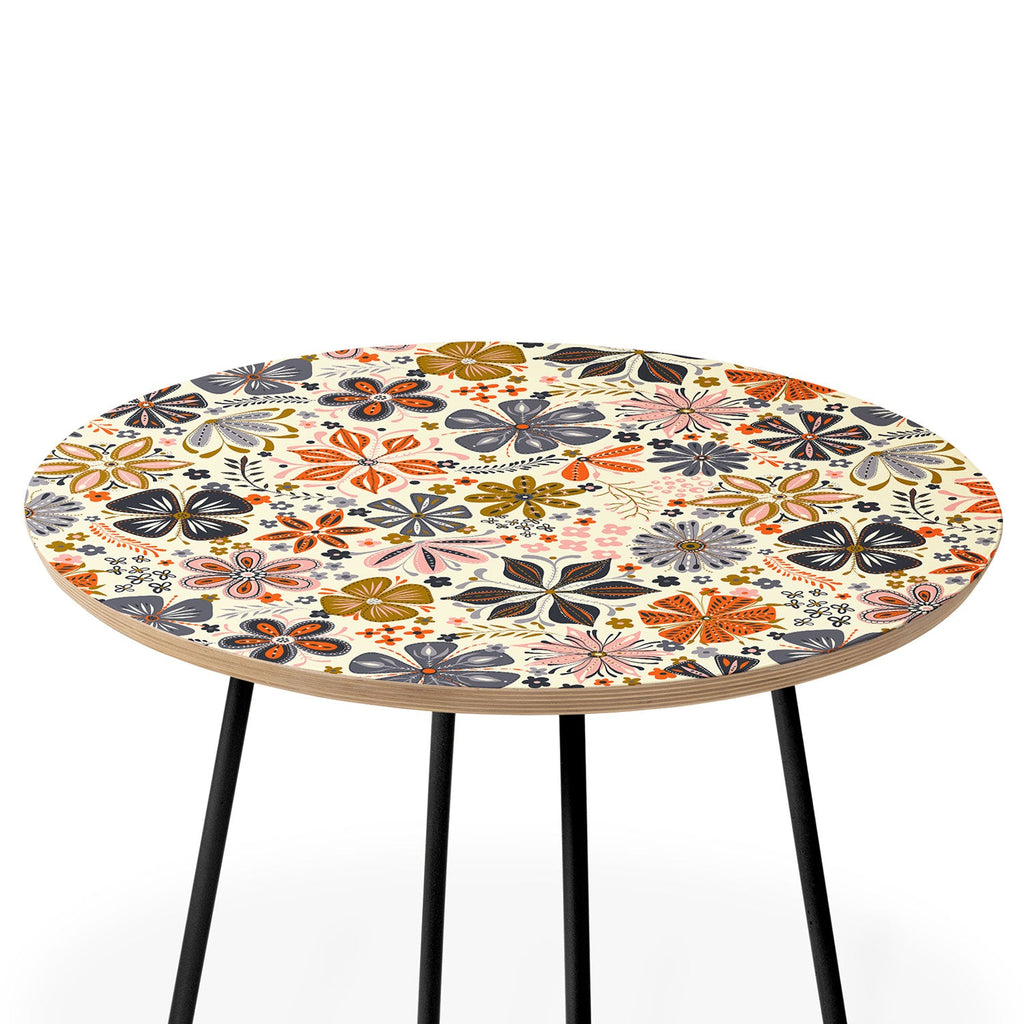 Jenean Morrison Petal Pop in Blue Round Side Table