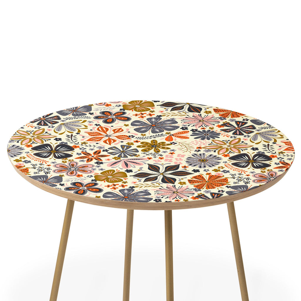 Jenean Morrison Petal Pop in Blue Round Side Table