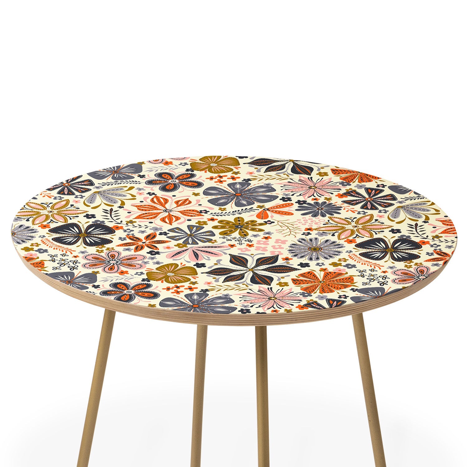Jenean Morrison Petal Pop in Blue Round Side Table