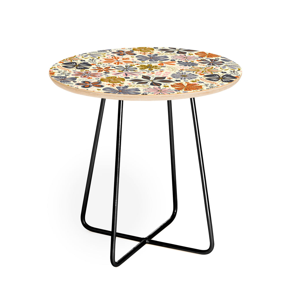 Jenean Morrison Petal Pop in Blue Round Side Table