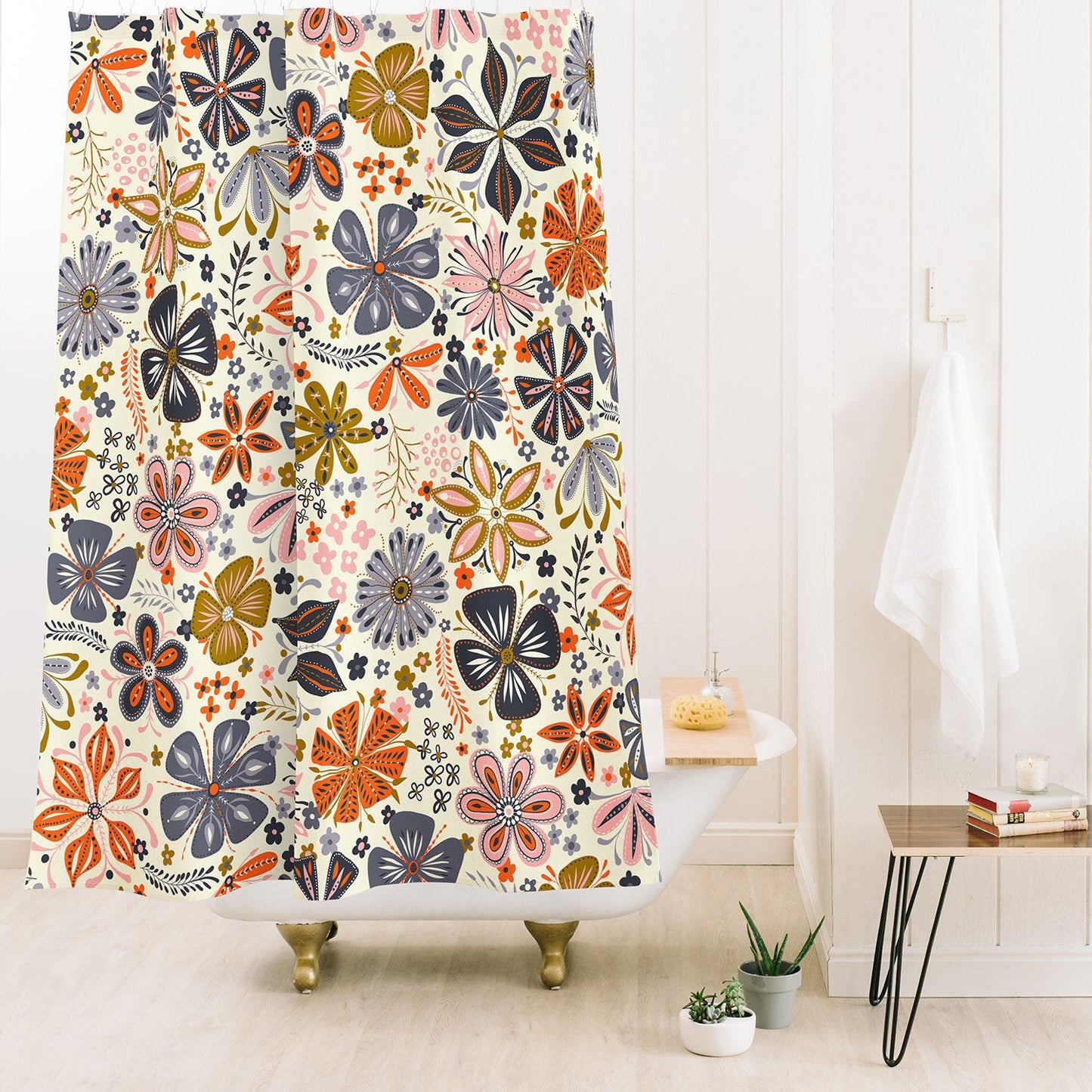 Jenean Morrison Petal Pop in Blue Shower Curtain