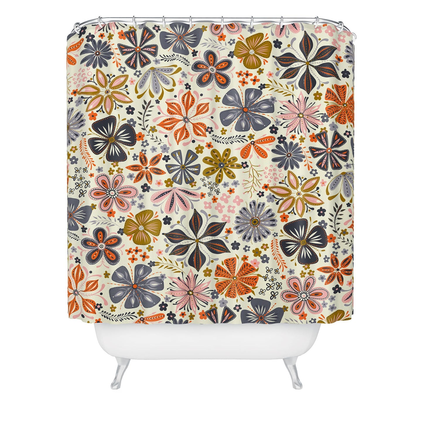 Jenean Morrison Petal Pop in Blue Shower Curtain