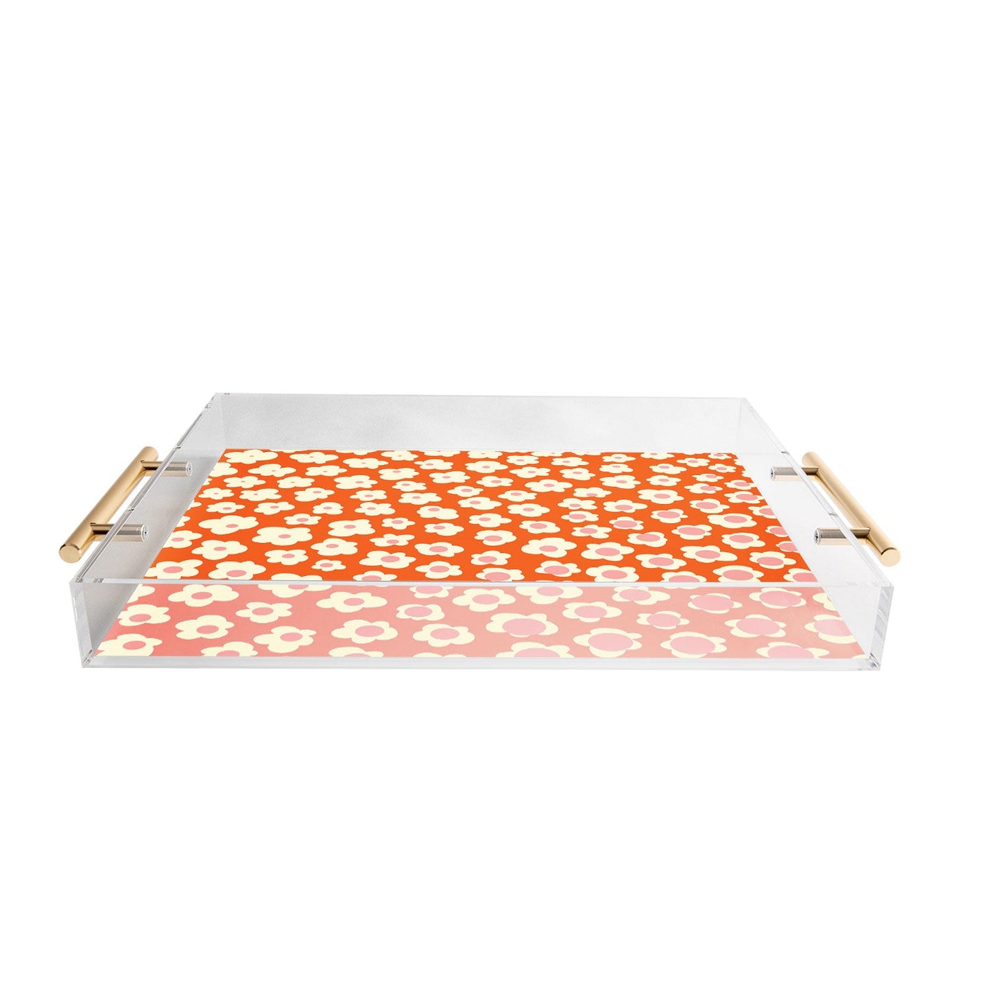 Jenean Morrison Sunny Side Floral in Orange Acrylic Tray