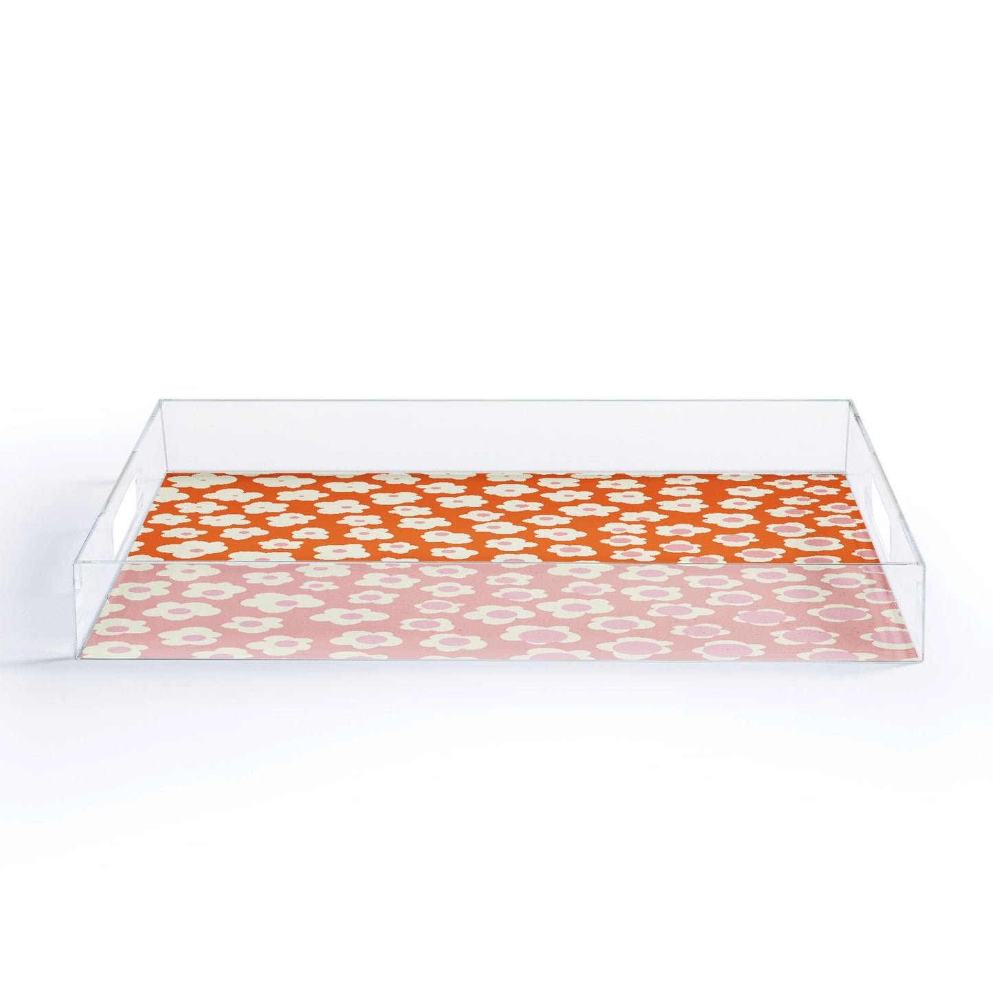 Jenean Morrison Sunny Side Floral in Orange Acrylic Tray