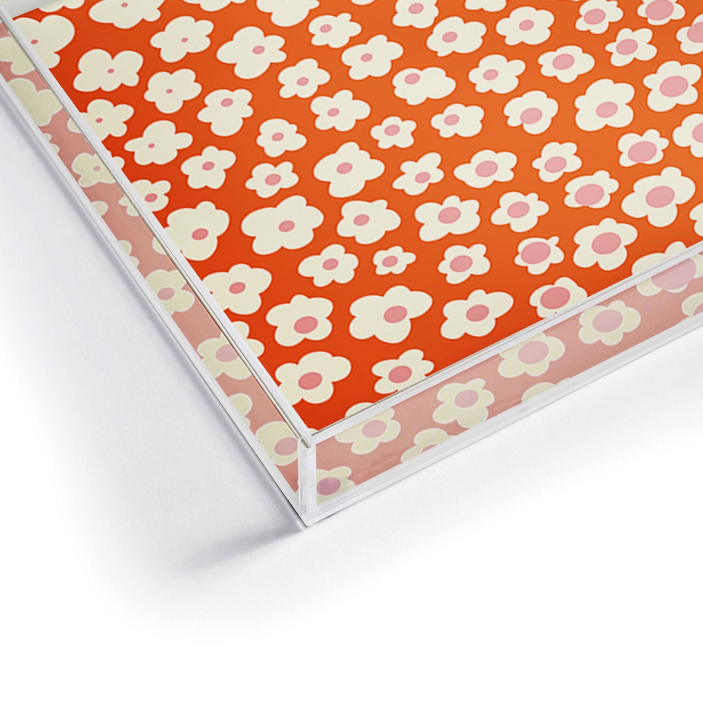 Jenean Morrison Sunny Side Floral in Orange Acrylic Tray