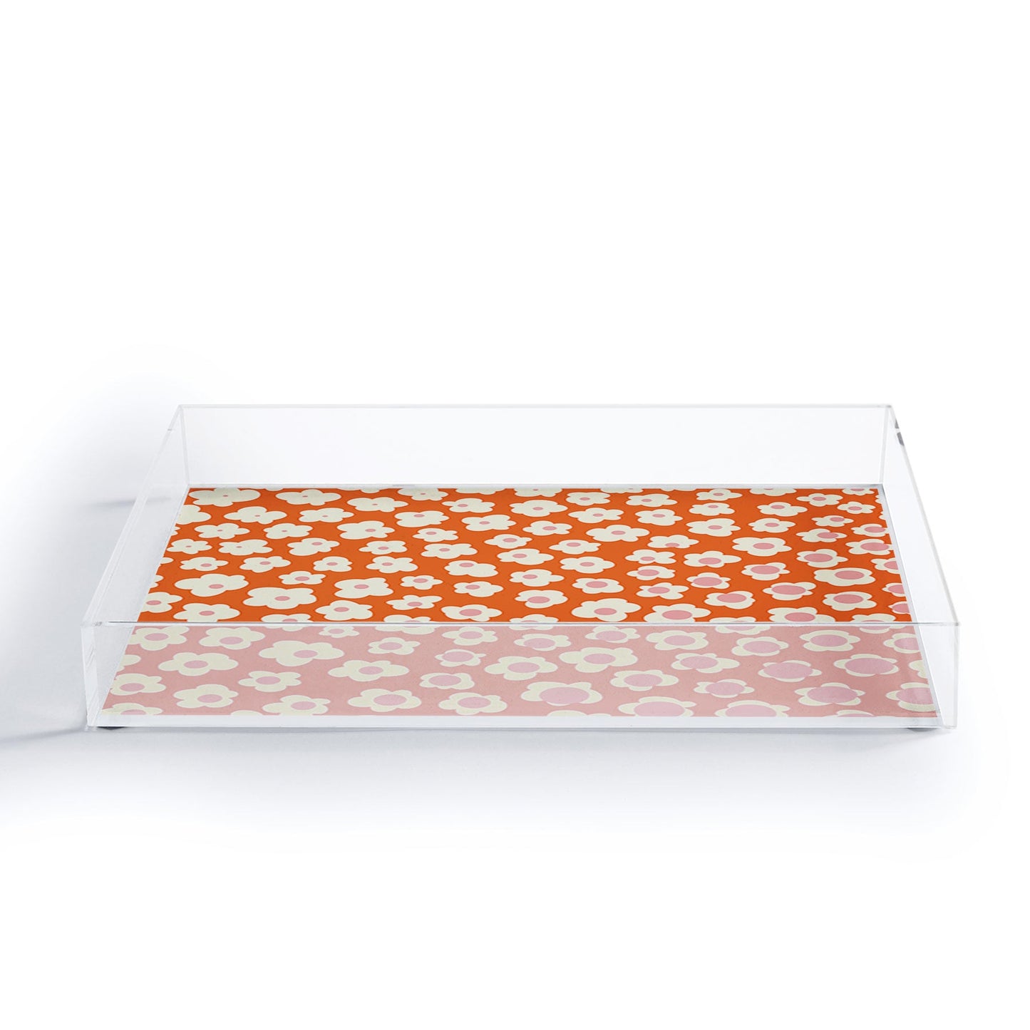 Jenean Morrison Sunny Side Floral in Orange Acrylic Tray