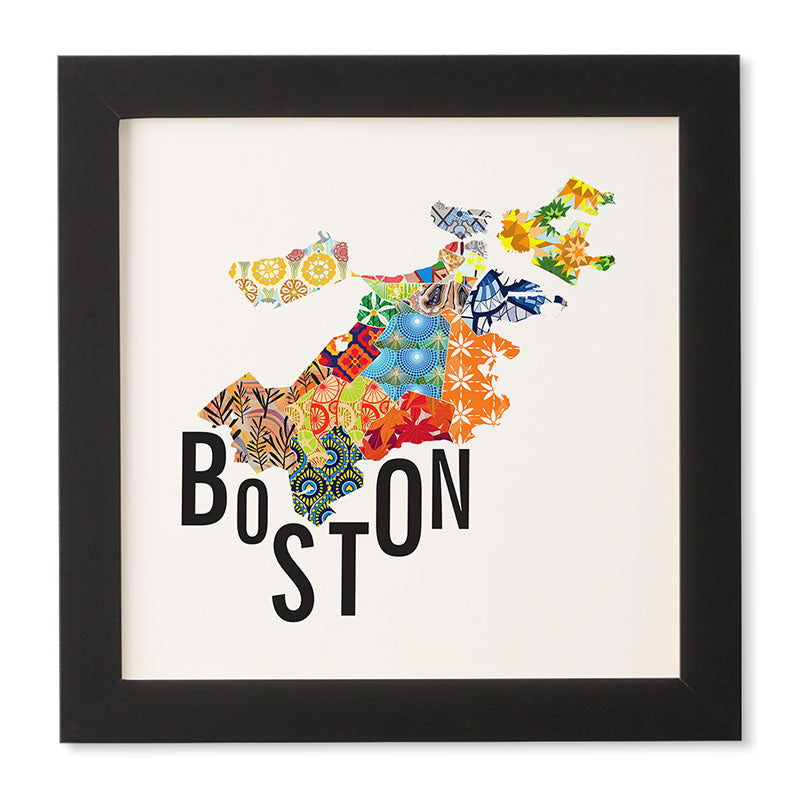 Jennifer Hill Boston Map Framed Wall Art