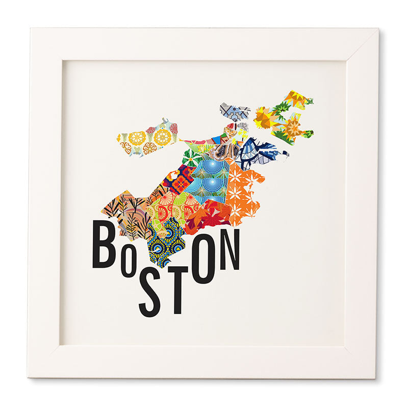 Jennifer Hill Boston Map Framed Wall Art