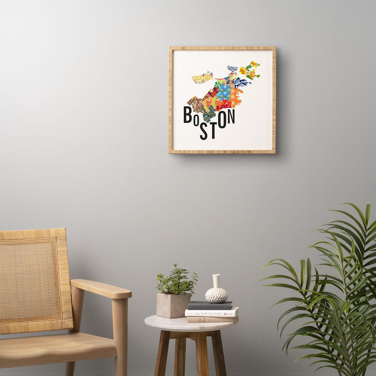 Jennifer Hill Boston Map Framed Wall Art