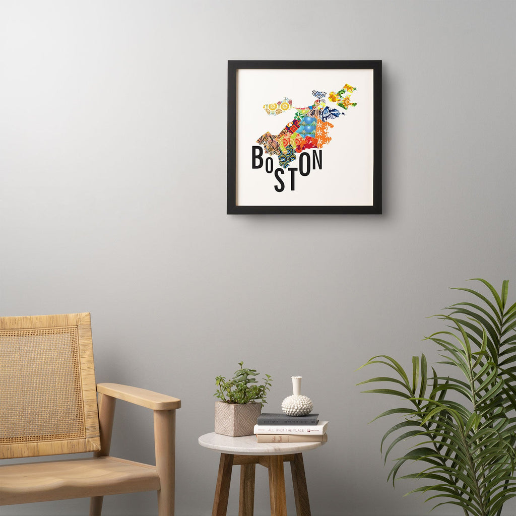 Jennifer Hill Boston Map Framed Wall Art