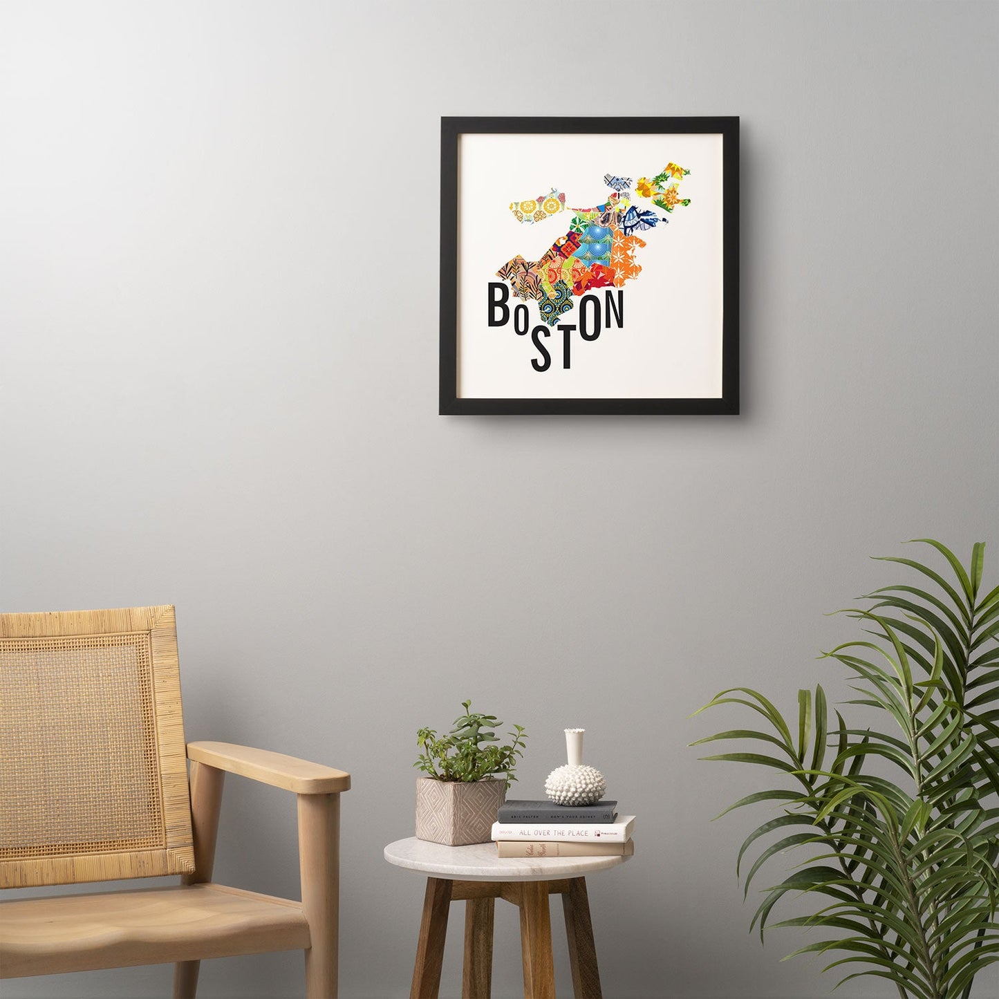 Jennifer Hill Boston Map Framed Wall Art