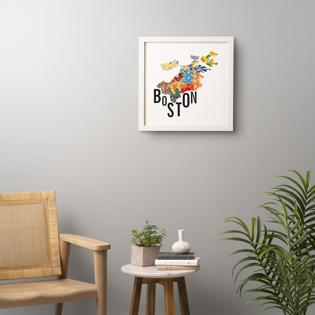 Jennifer Hill Boston Map Framed Wall Art