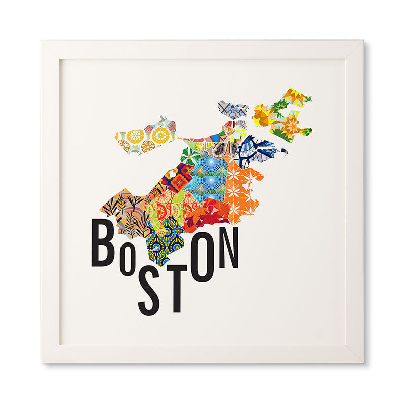 Jennifer Hill Boston Map Framed Wall Art