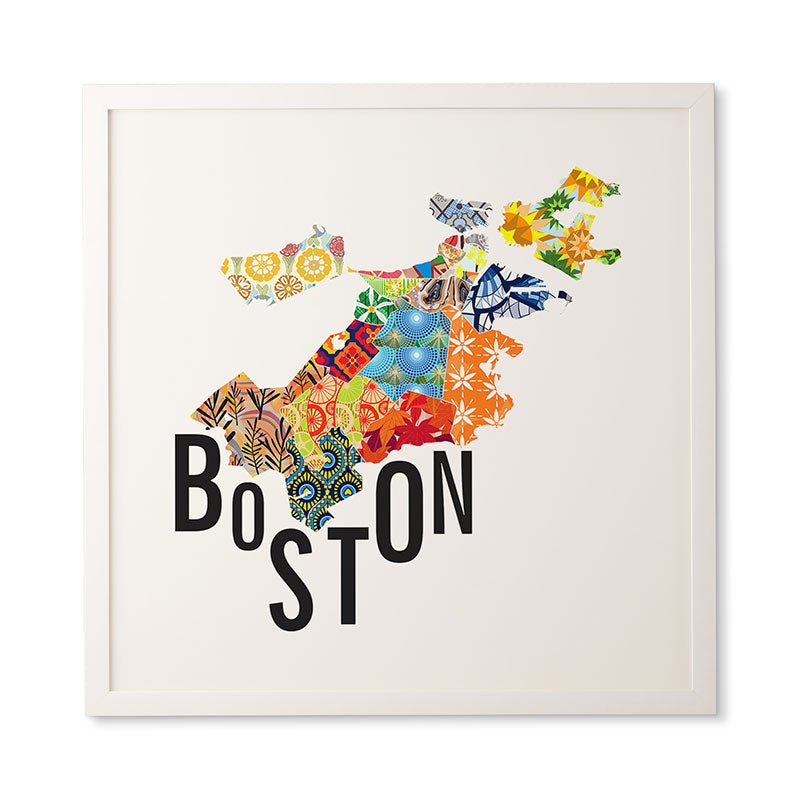 Jennifer Hill Boston Map Framed Wall Art