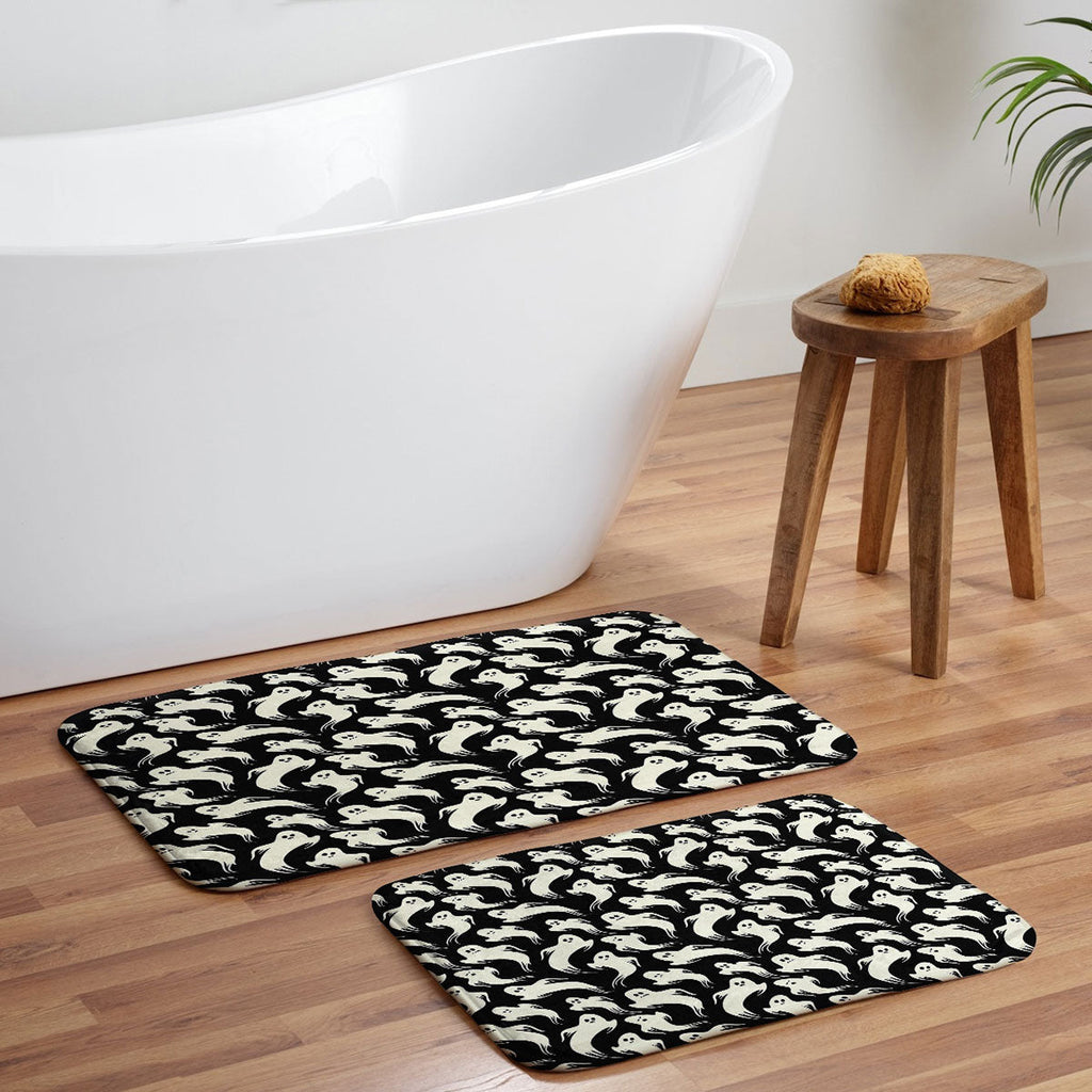 Jennifer Ladd Halloween ghosts 2 Memory Foam Bath Mat