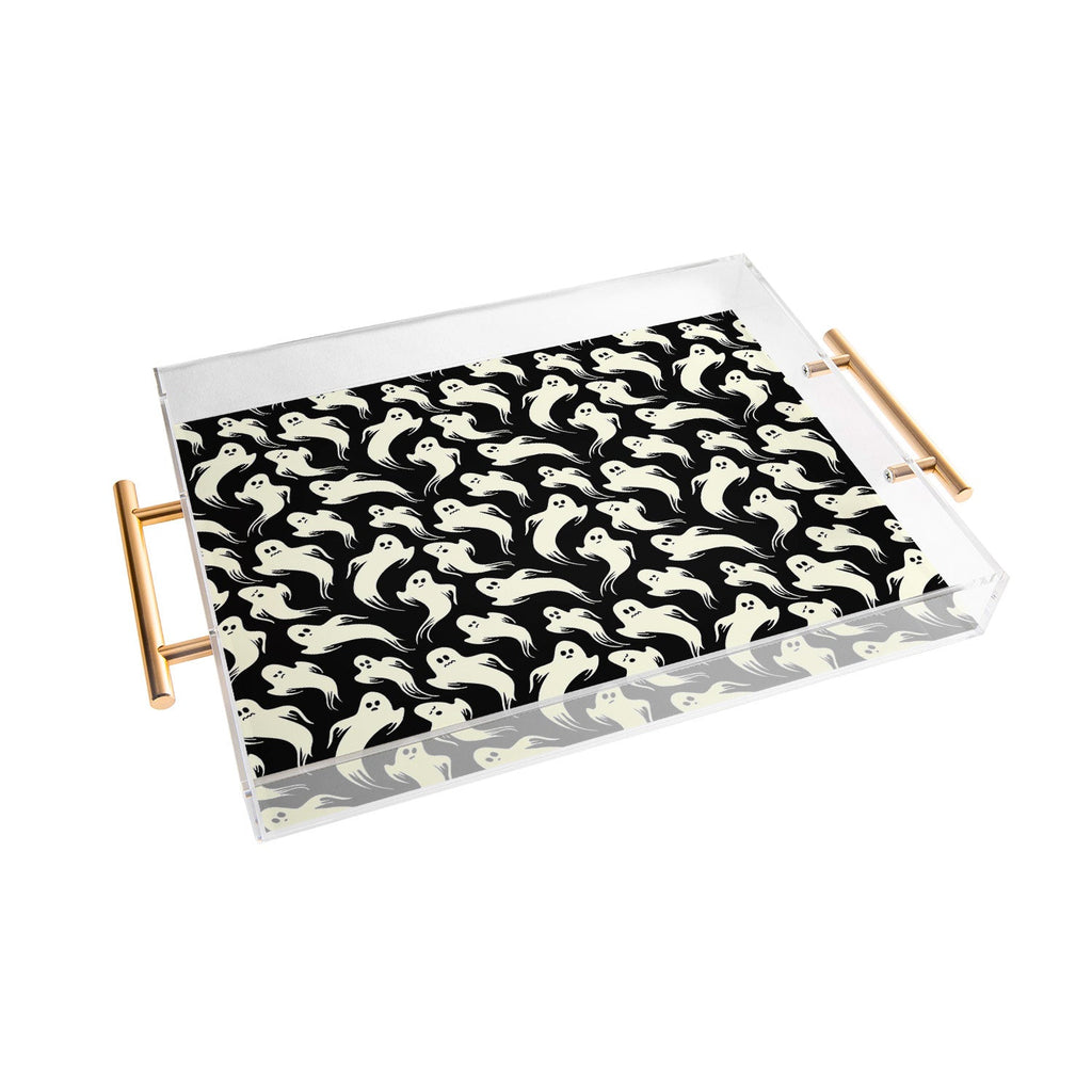 Jennifer Ladd Halloween ghosts 2 Acrylic Tray