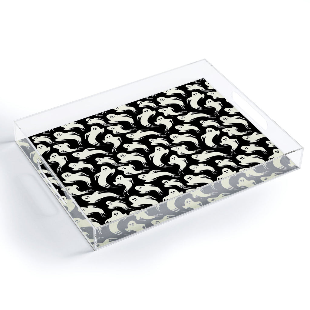 Jennifer Ladd Halloween ghosts 2 Acrylic Tray