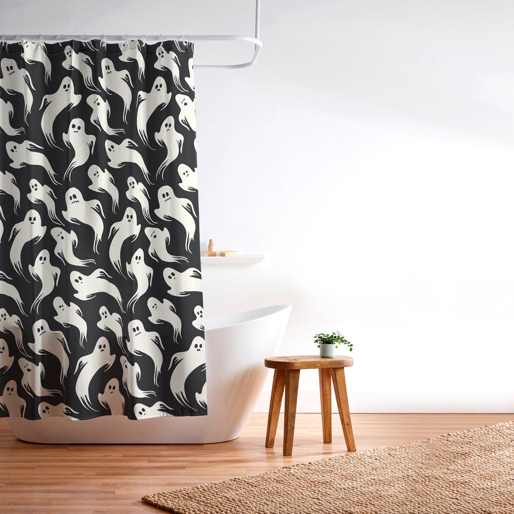 Jennifer Ladd Halloween ghosts 2 Shower Curtain
