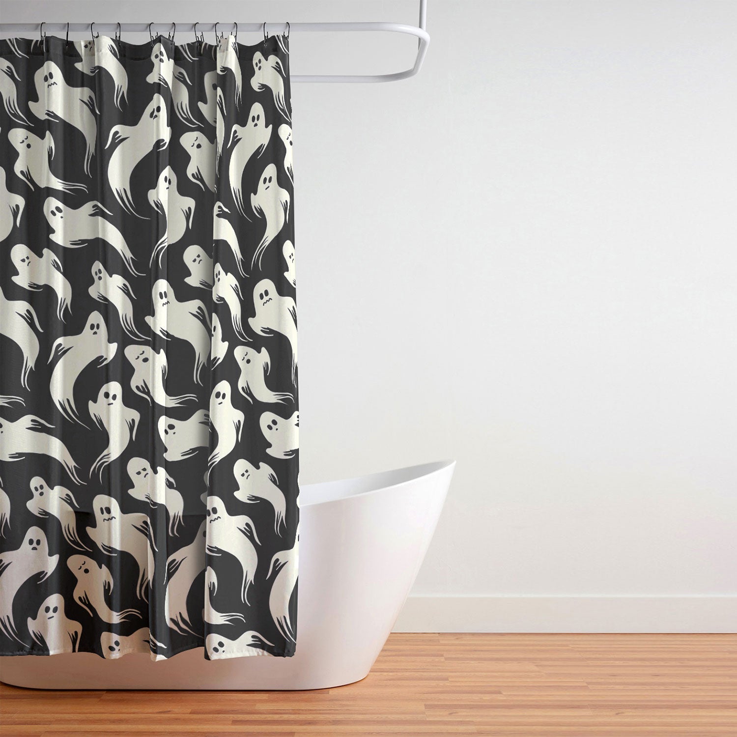 Jennifer Ladd Halloween ghosts 2 Shower Curtain