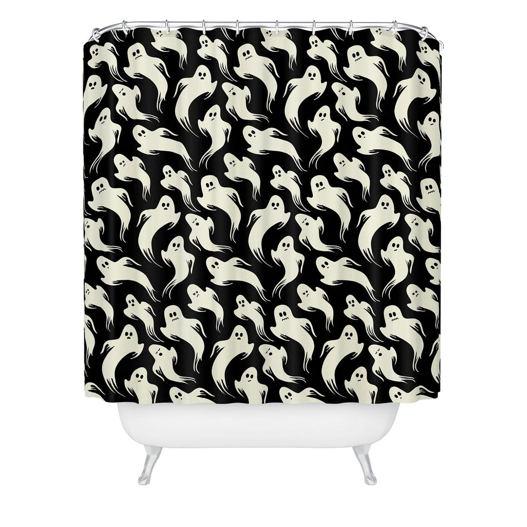 Jennifer Ladd Halloween ghosts 2 Shower Curtain