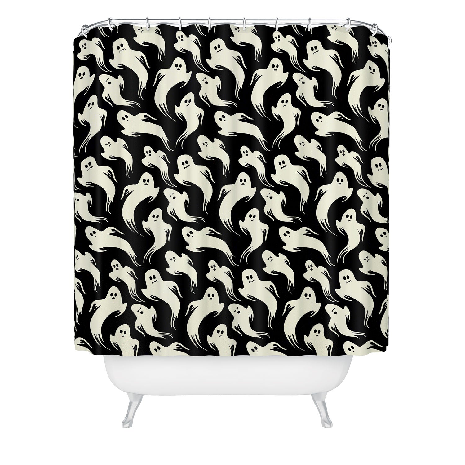 Jennifer Ladd Halloween ghosts 2 Shower Curtain