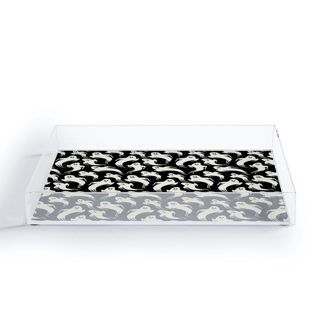 Jennifer Ladd Halloween ghosts 2 Acrylic Tray