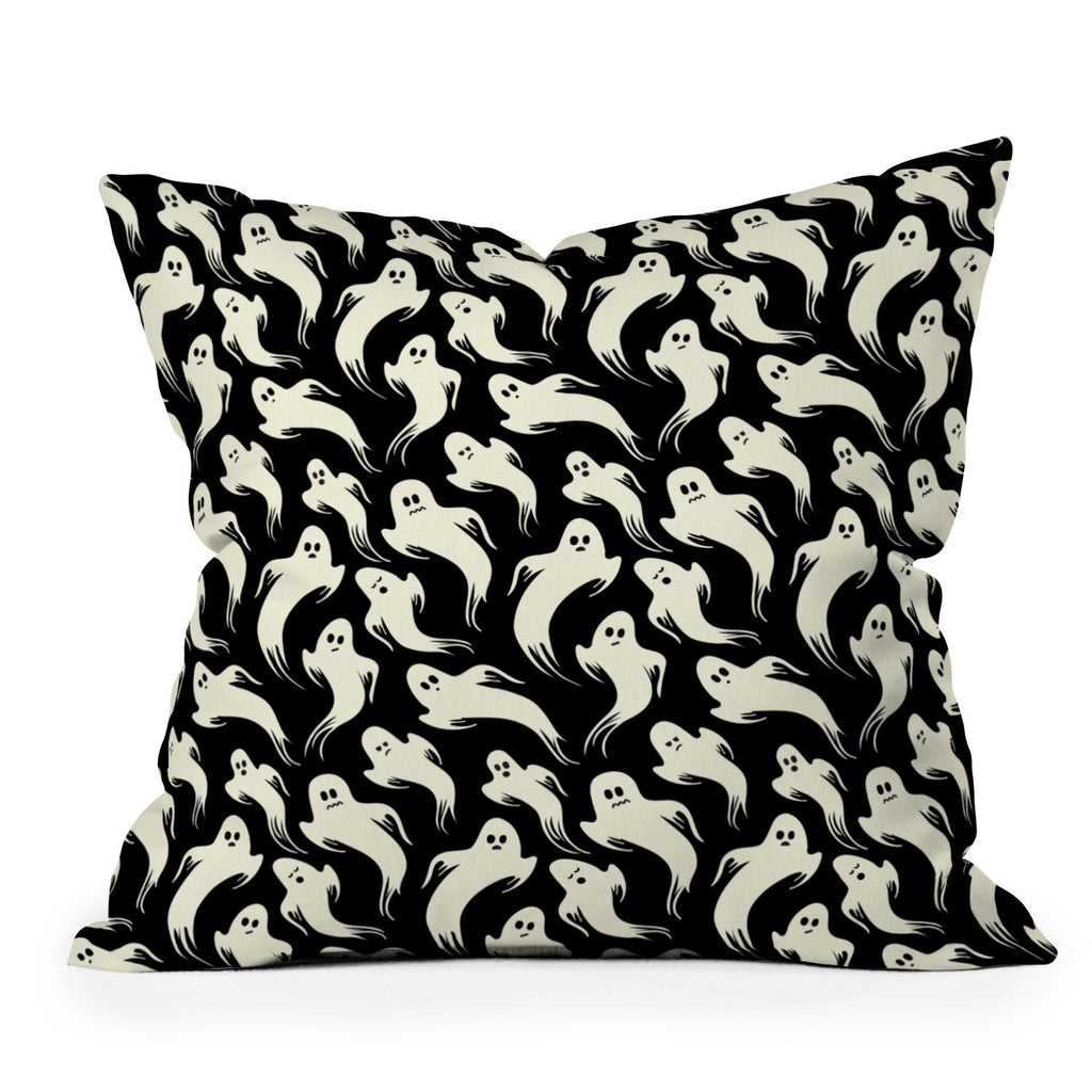 Jennifer Ladd Halloween ghosts 2 Outdoor Throw Pillow