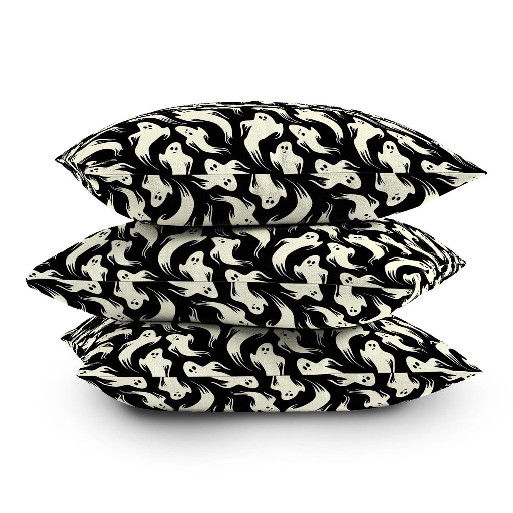 Jennifer Ladd Halloween ghosts 2 Outdoor Throw Pillow
