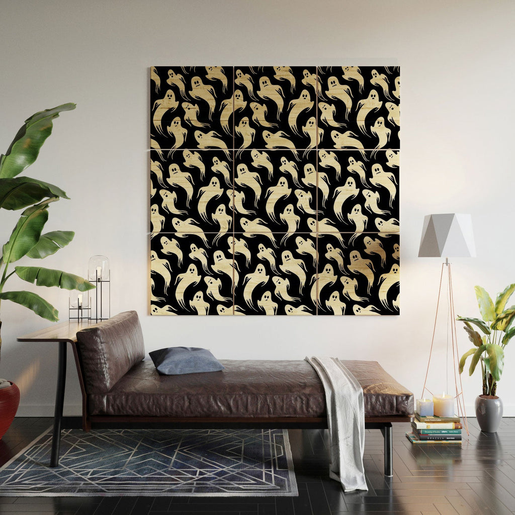 Jennifer Ladd Halloween ghosts 2 Wood Wall Mural