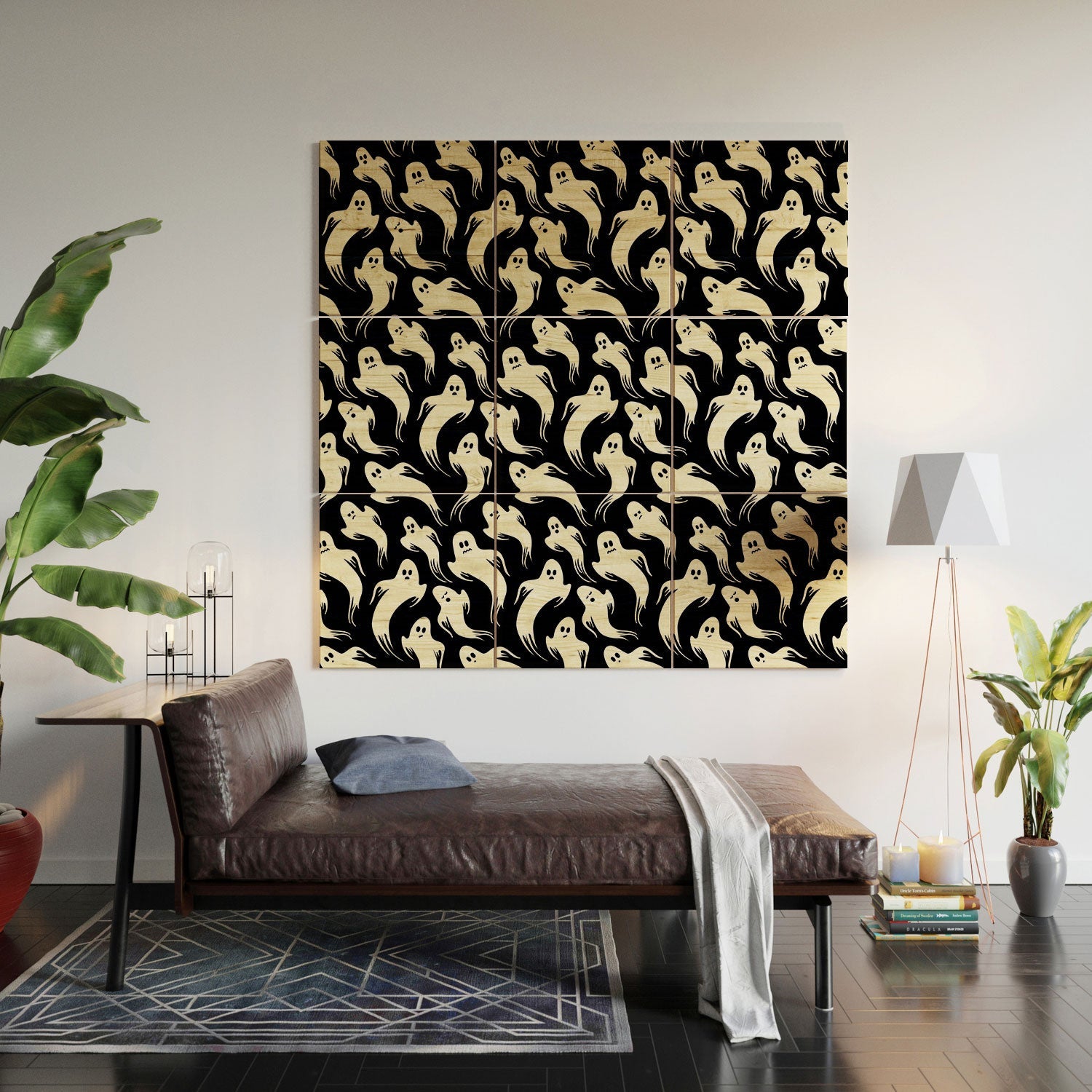 Jennifer Ladd Halloween ghosts 2 Wood Wall Mural