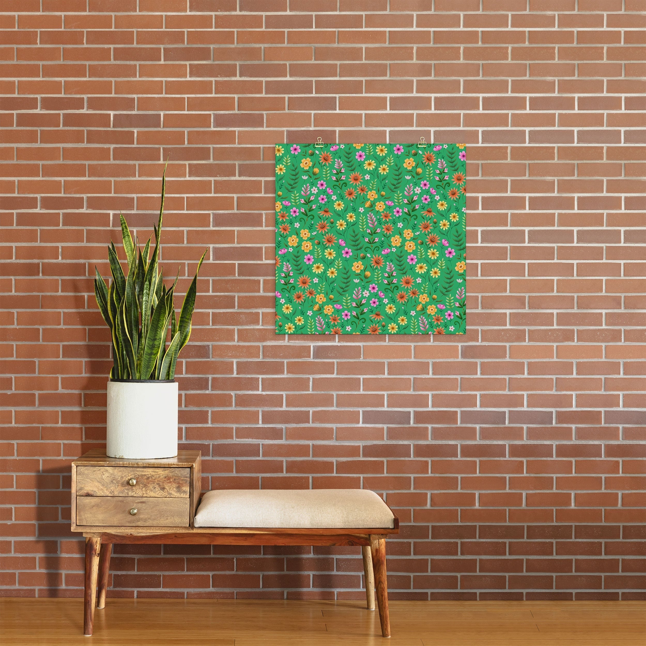 Pimlada Phuapradit Ditsy Spring Floral Green Art Print