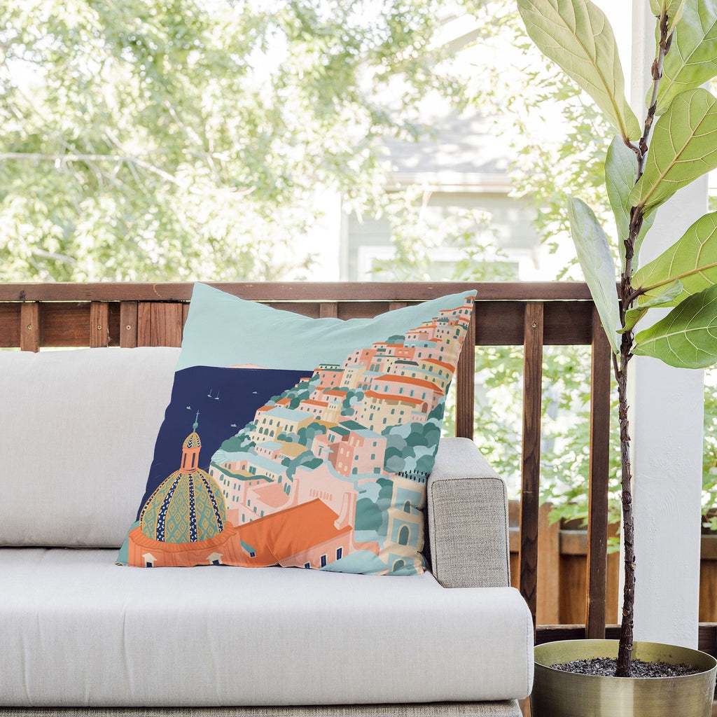 Valeria Frustaci Positano in Italy Outdoor Throw Pillow