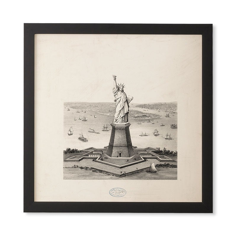 DENY Designs Vintage Lady Liberty Framed Wall Art