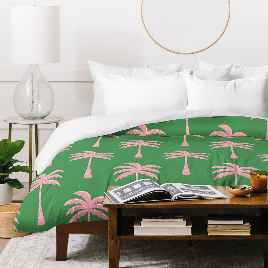 Design by Spark Pink Palm Tree Oasis Duvet Cover