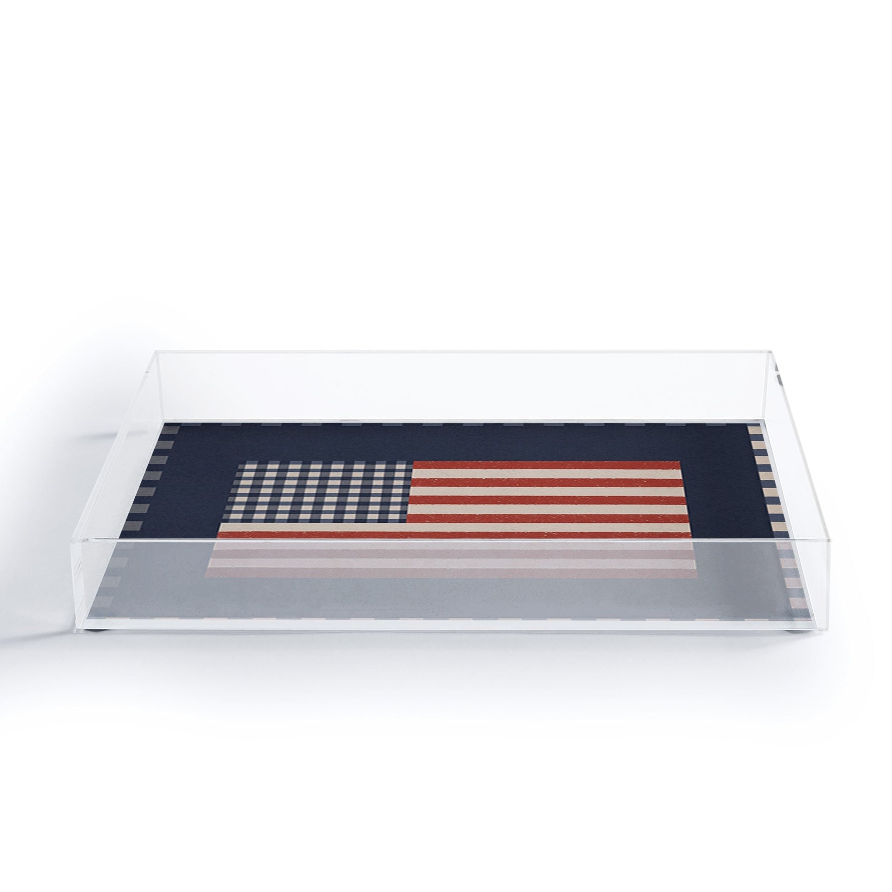 DENY Designs Gingham Flag Acrylic Tray